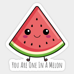 You Are One In A Melon: Sweet Watermelon Pun Apparel | PunnyHouse Sticker